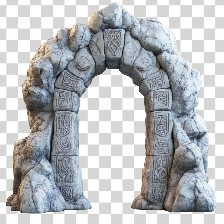 un arco de piedra con la palabra d en él