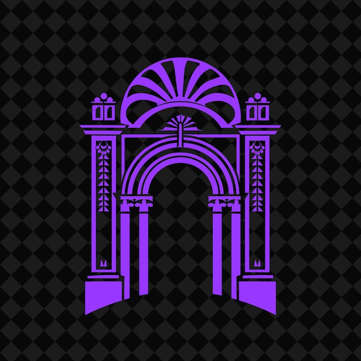 PSD un arco púrpura con la palabra arco en él