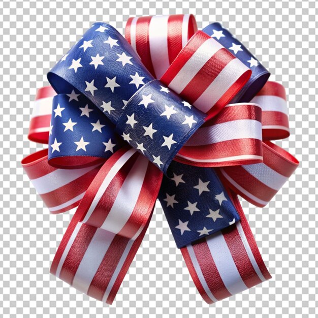 PSD un arco de regalo de la bandera estadounidense de fondo transparente