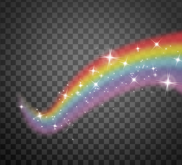 arcobaleno decorativo colorato stile realistico su uno sfondo trasparente