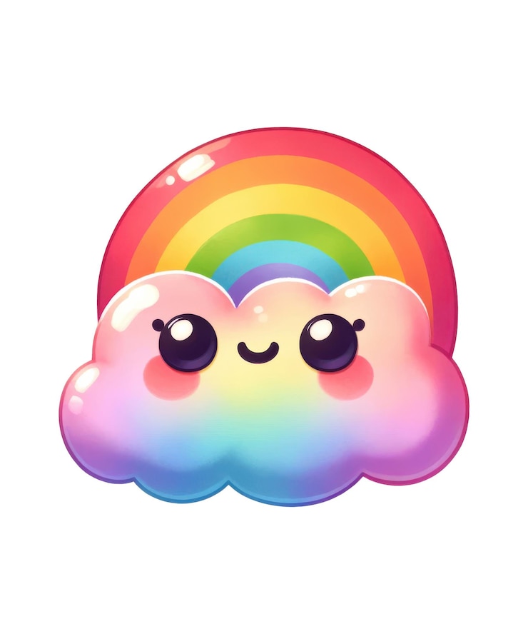 PSD un arcoíris con dos ojos y un arco iris en la parte inferior