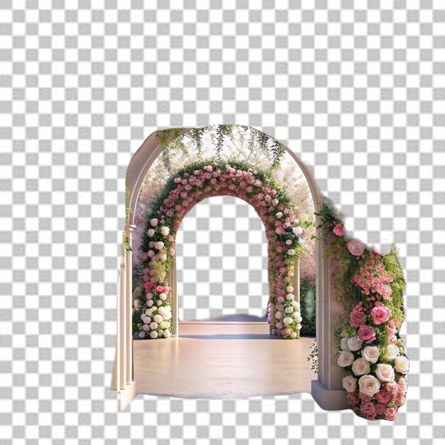 Arcos florales únicos para el vendiente sar muchas decoraciones aisladas en un fondo transparente