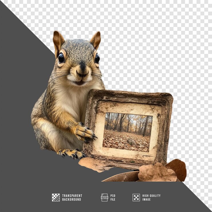 PSD ardilla en un fondo transparente calidad hd