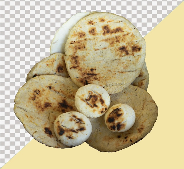 Arepas colombianas com fundo isolado de comida latina