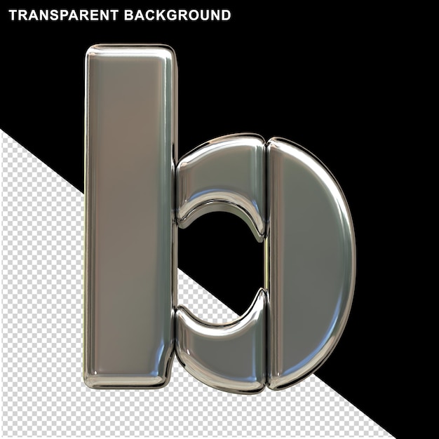 L'argent des blocs verticaux. 3d lettre b