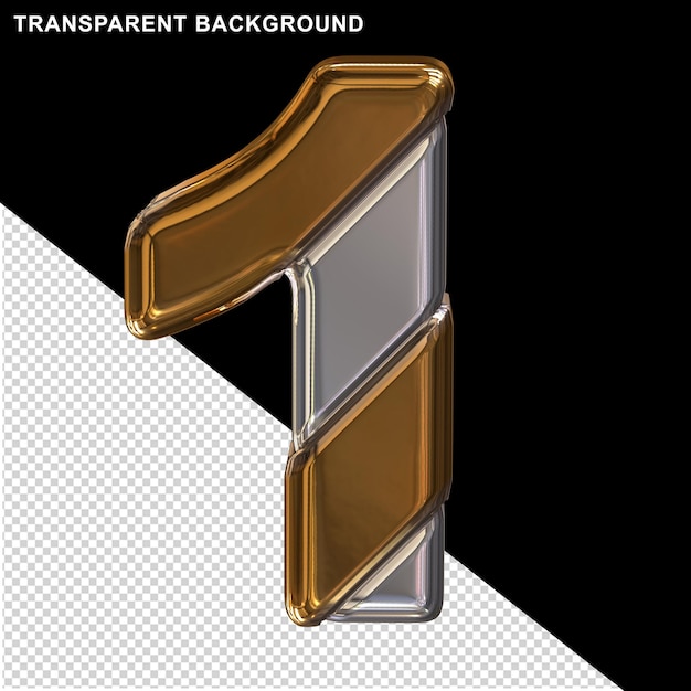 Argent Et Or Avec Ceintures Diagonales 3d Numéro 1