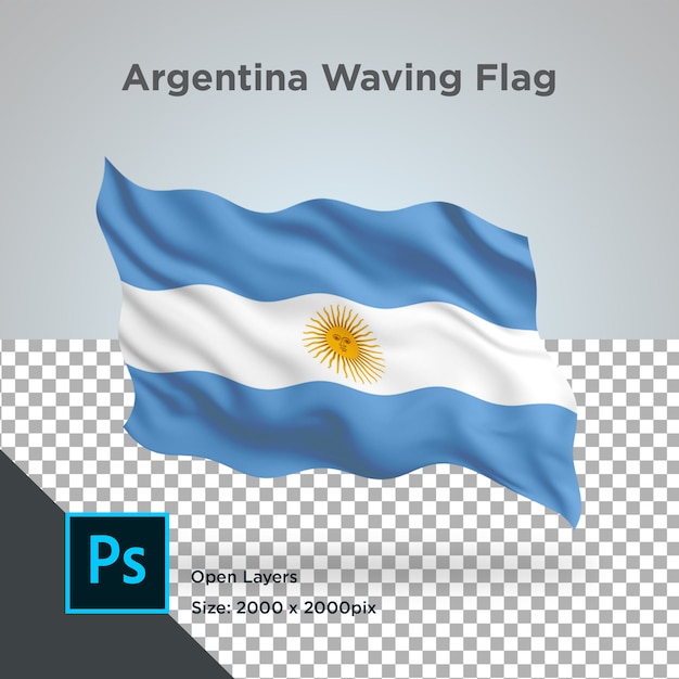 Argentinien flag wave transparent psd