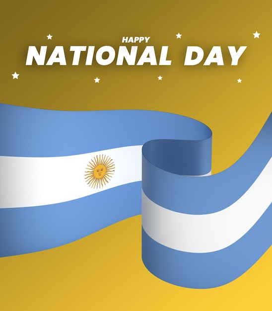 PSD argentiniens flaggenelement design nationaler unabhängigkeitstag banner band psd