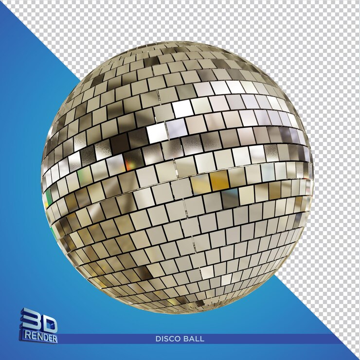 Argento Discoball 3D Rendering Isolato