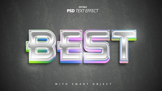 argento lucido lusso film 3D text effect design