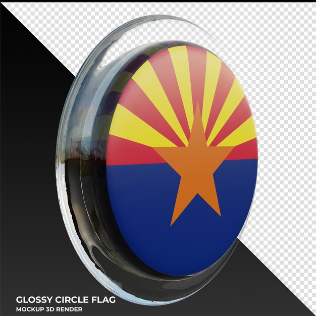 PSD arizona0003 bandera de círculo brillante con textura 3d realista