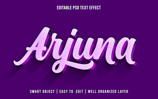 Arjuna, estilo de efeito de texto editável PSD