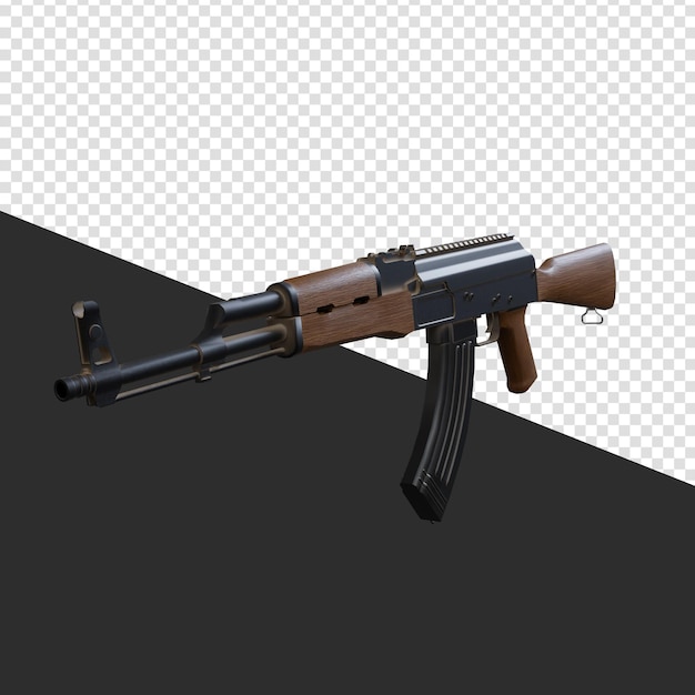 PSD arma ak 47 renderização 3d