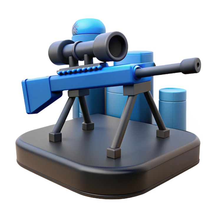 PSD un arma azul con una tapa azul y una tapa azul