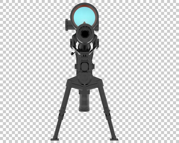 Arma de fuego con alcance en la ilustración de renderizado 3d de fondo transparente