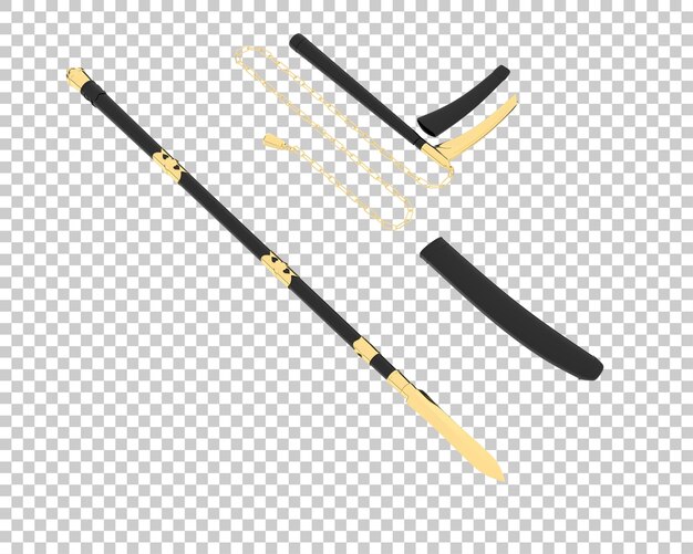 Arma medieval aislada sobre fondo transparente ilustración de renderizado 3d