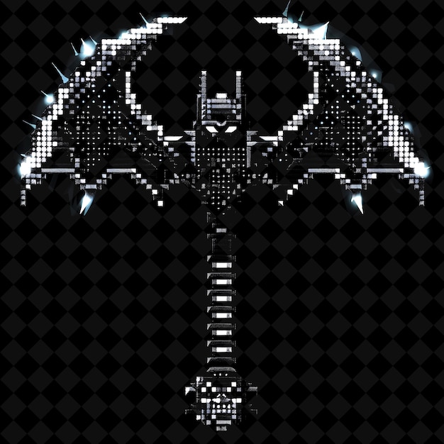 PSD arma de píxeles de batarang con diseño de batman y símbolo de murciélago y colecciones de arte de color neón de forma y2k
