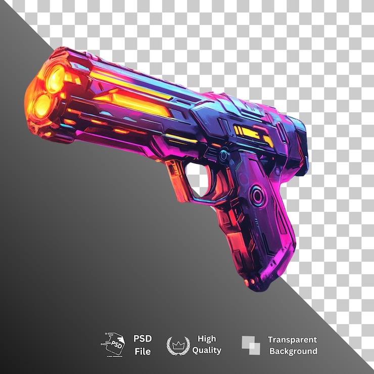 PSD arma punk isolada com fundo transparente