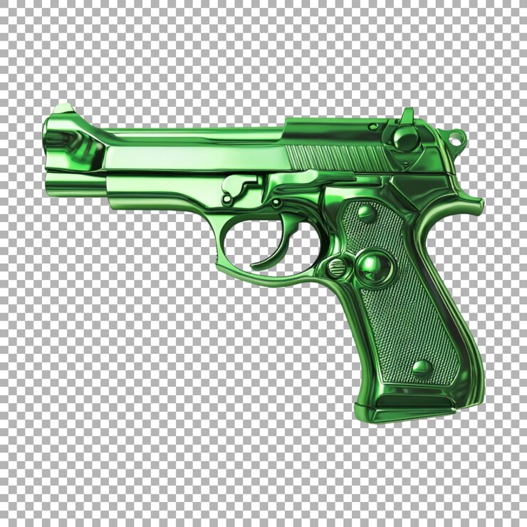 PSD arma verde de png para disparar en un fondo transparente generada por ai