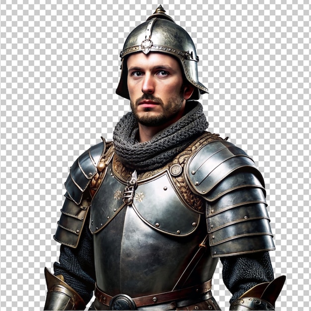 PSD armadura de guerreiro do reino antigo isolada em fundo transparente armadura medieval