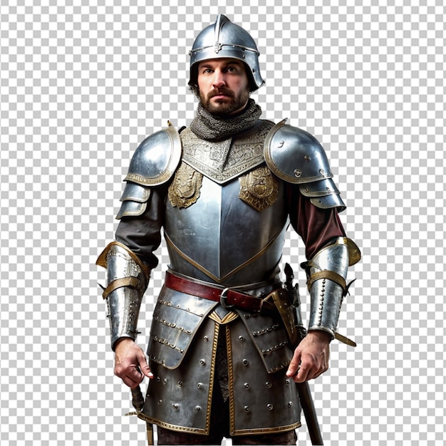 PSD armadura de guerrero del reino antiguo aislada sobre un fondo transparente armadura medieval