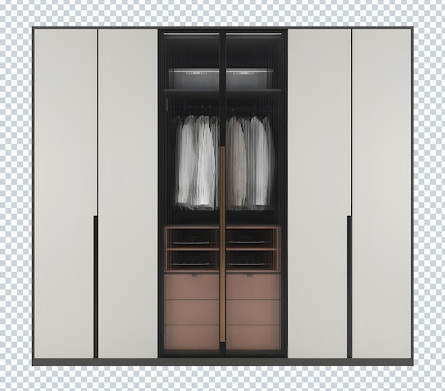PSD armario 6 filas 4 puertas blanco transparente