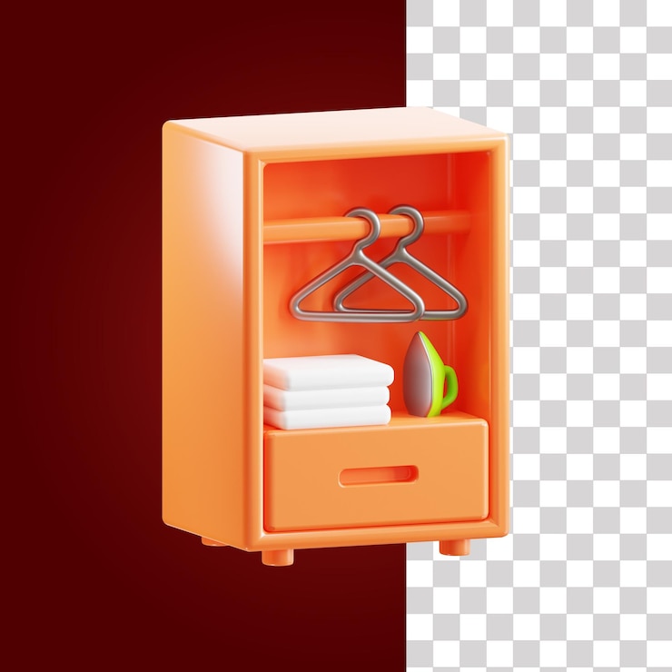PSD armário de madeira ícone 3d
