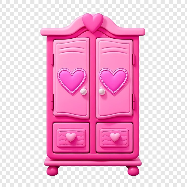 PSD armario en forma de corazón rosado