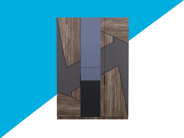 Armario de madera de diseño geométrico moderno