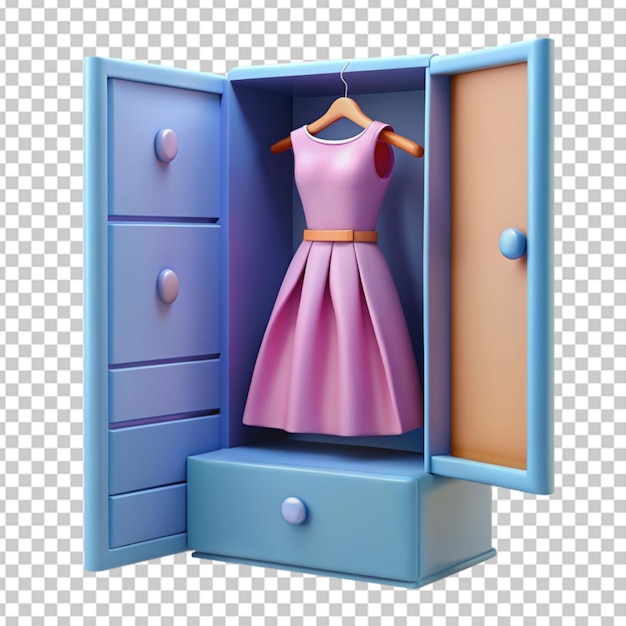 PSD armario de vestidos en 3d