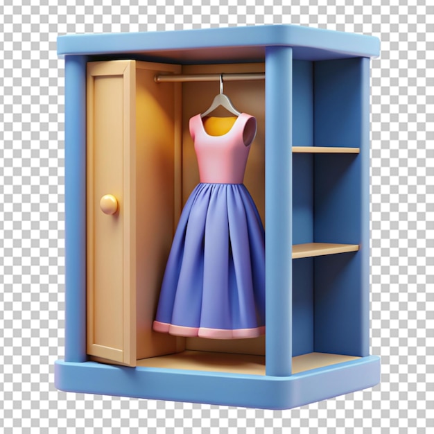 PSD armario de vestidos en 3d