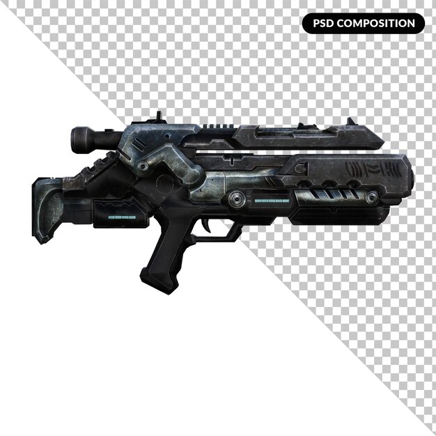 Armas max efecto aislado renderizado 3d