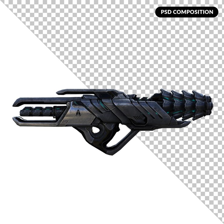 PSD armas max efecto aislado renderizado 3d