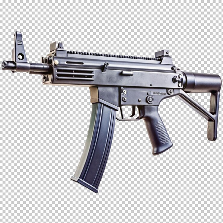 PSD armas militares modernas en un fondo transparente