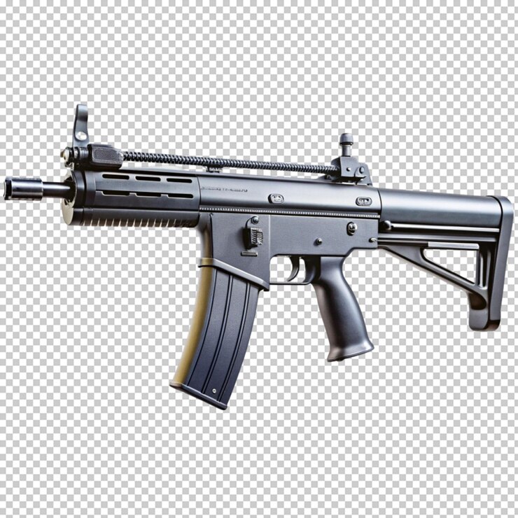 PSD armas militares modernas en un fondo transparente