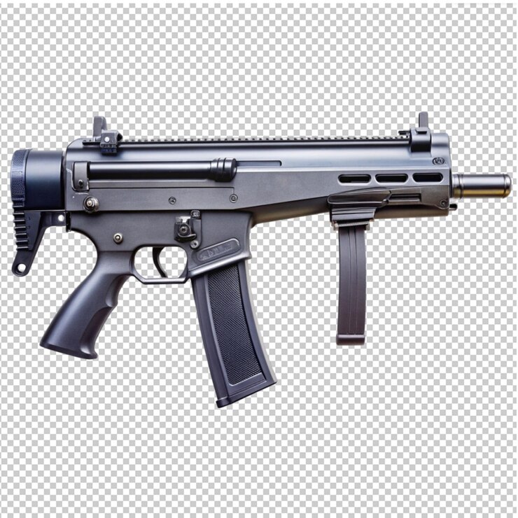 PSD armas militares modernas sobre un fondo transparente armas militares modernos sobre un fondo transparent
