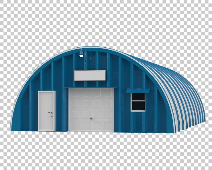 PSD armazém moderno na ilustração de renderização 3d de fundo transparente