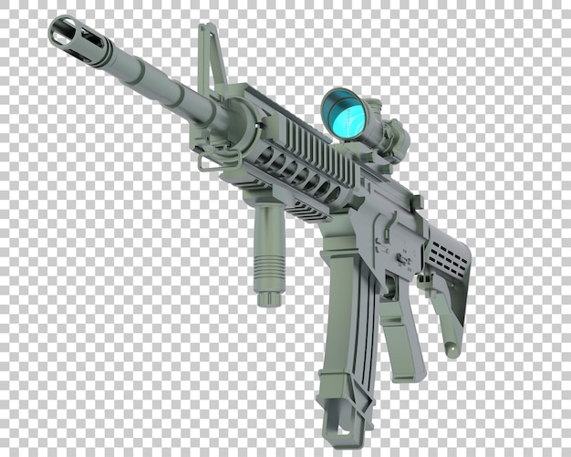 PSD arme à feu isolée sur fond transparent illustration de rendu 3d