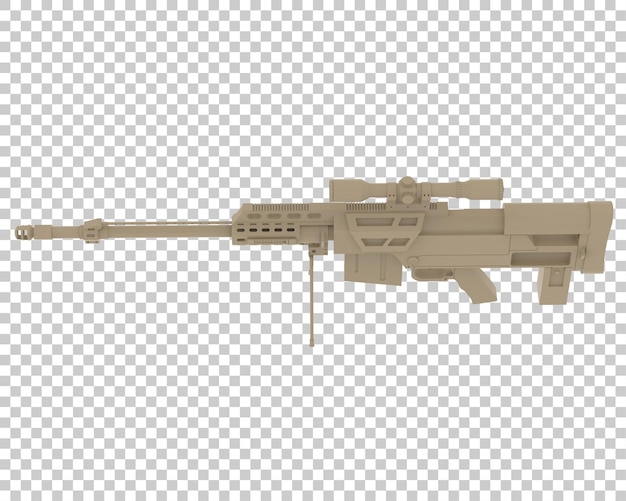 PSD arme à feu avec portée sur fond transparent illustration de rendu 3d