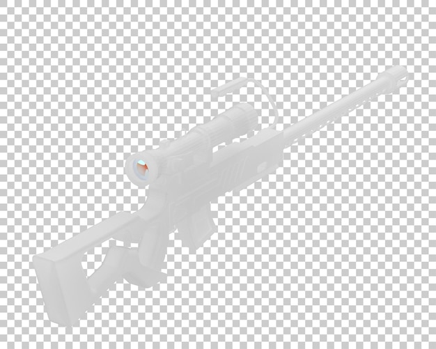 PSD arme à feu avec portée isolée sur fond transparent illustration de rendu 3d