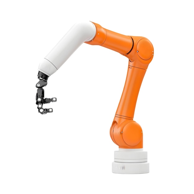 Armé robotique orange avec joint blanc Robot d'automatisation industrielle pour la fabrication et l'assemblage
