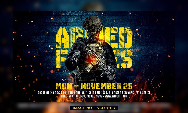 PSD armed forces banner template