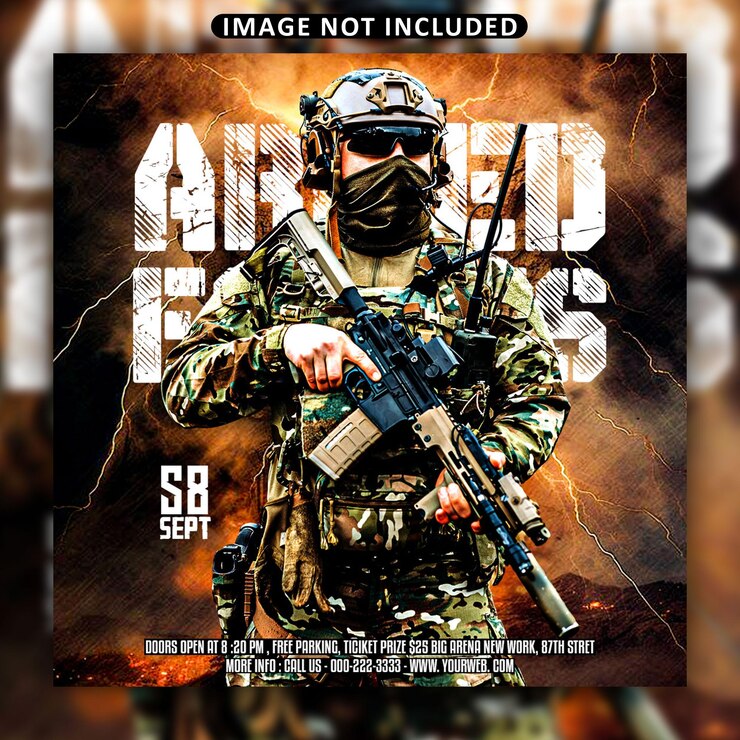 PSD armed forces flyer and social media post