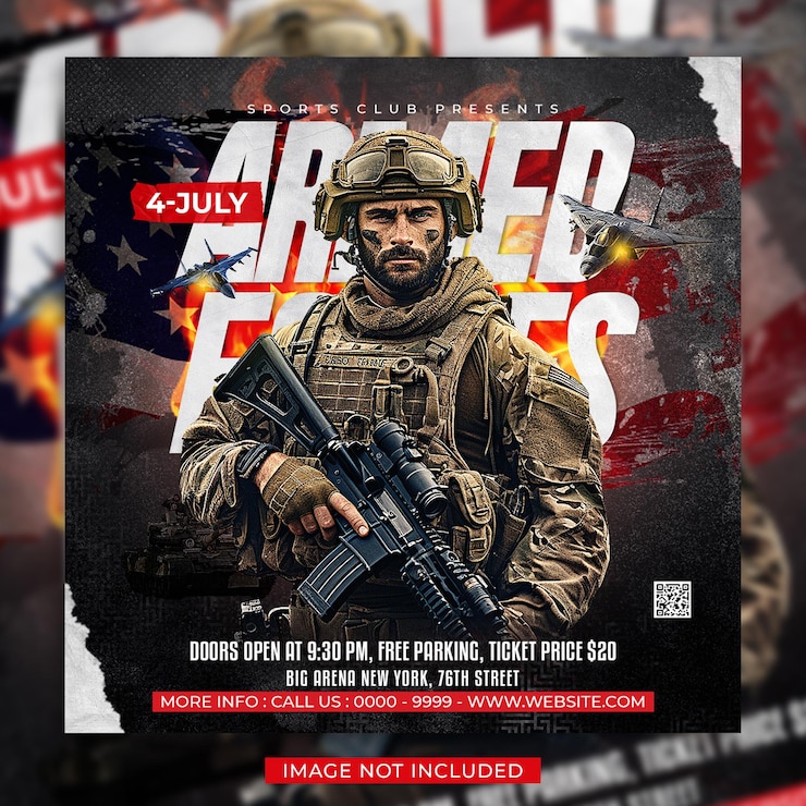 PSD armed forces flyer and social media post