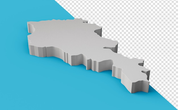 PSD armenia mapa 3d geografía cartografía y topología ilustración 3d