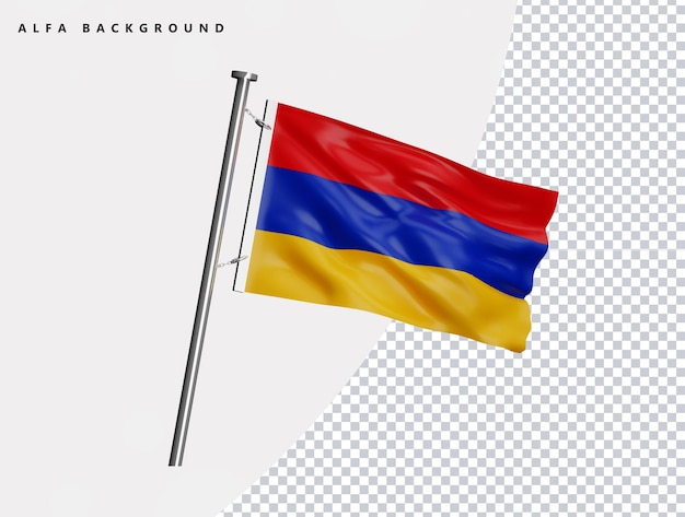 Armenien hochwertige Flagge in realistischer 3D-Darstellung