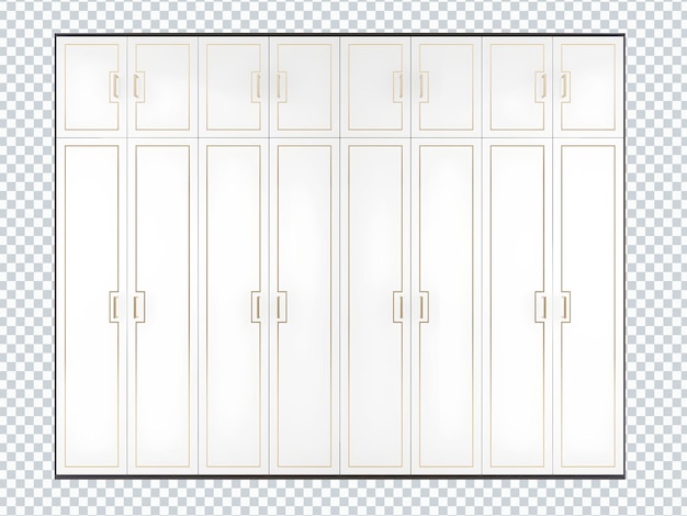 PSD armoire 8 portes blanche transparente