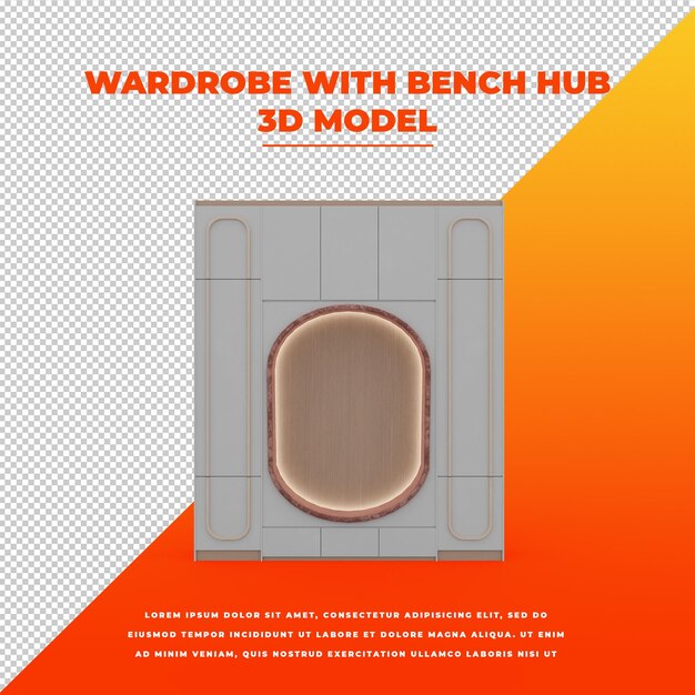 PSD armoire avec banc hub