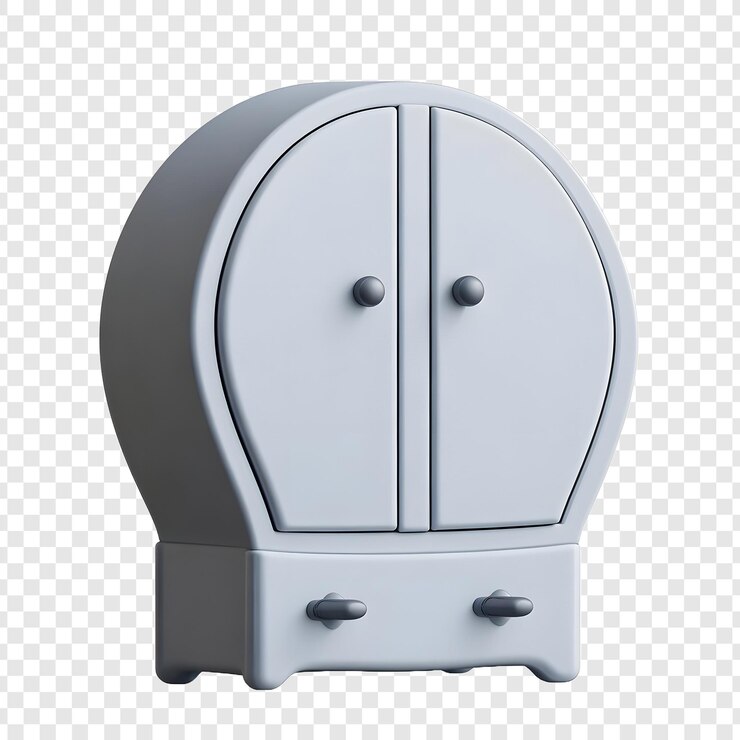 PSD une armoire blanche avec une poignée et la poignée dessus