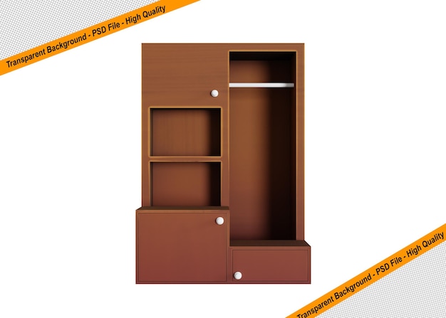 PSD armoire en bois élégante modèle 3d